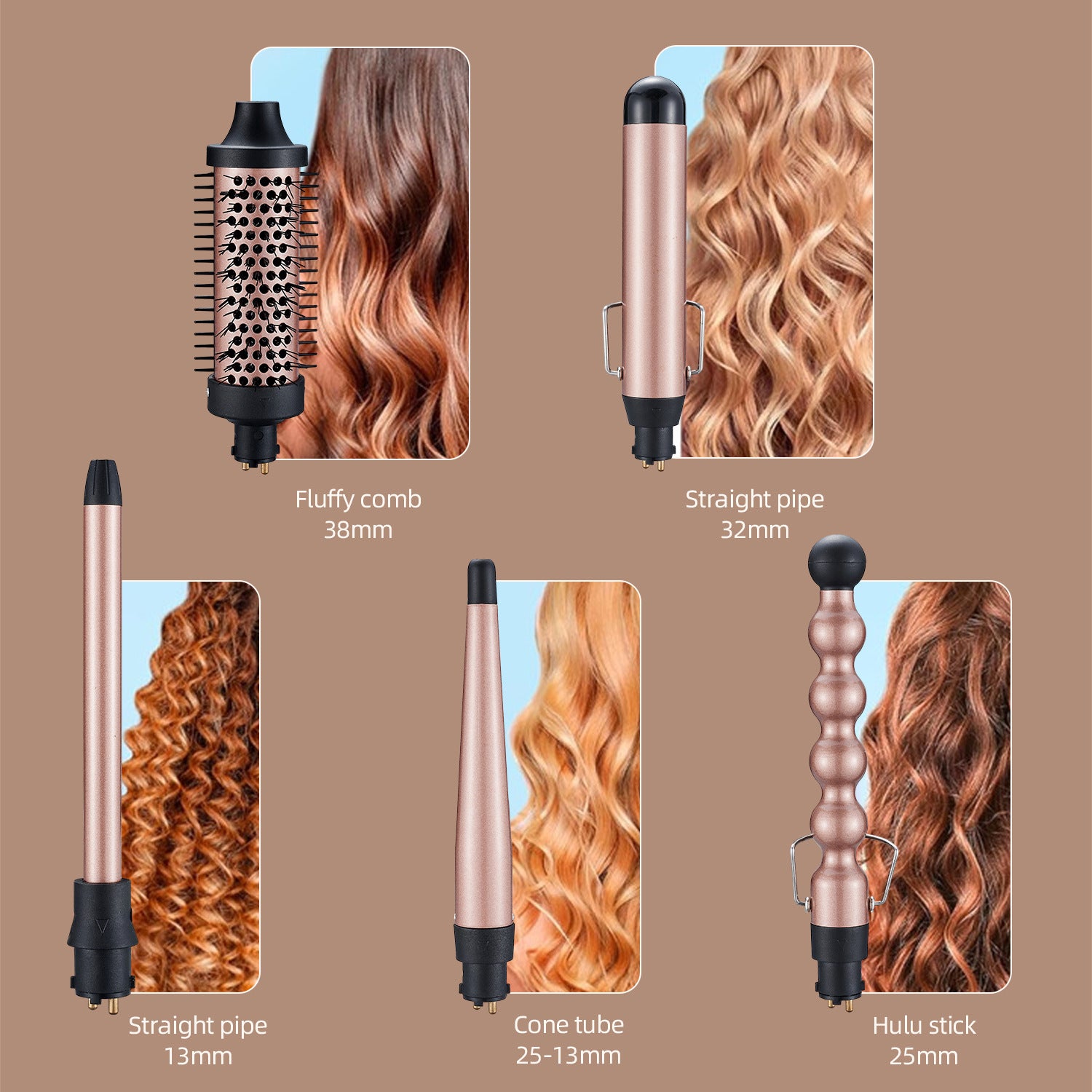 Fluffy Hair Styling Tool, Multi-Functional Curling Iron Hair Straightener