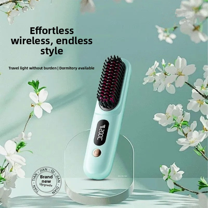 charging wireless straight hair comb comb curly hair artifact curling straight dual-purpose lazy travel portable