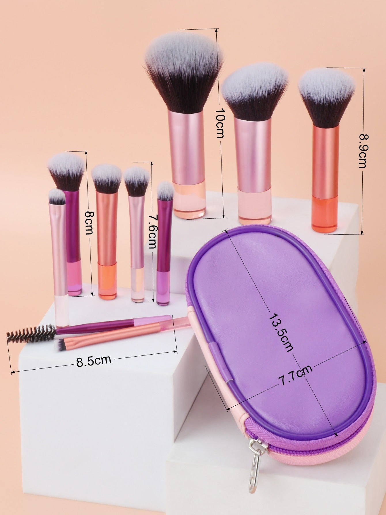 Mini Makeup Brushes with Brush Pouch