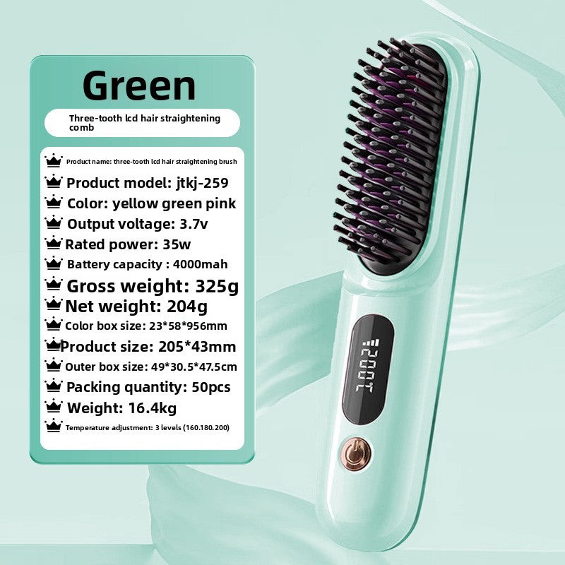 charging wireless straight hair comb comb curly hair artifact curling straight dual-purpose lazy travel portable