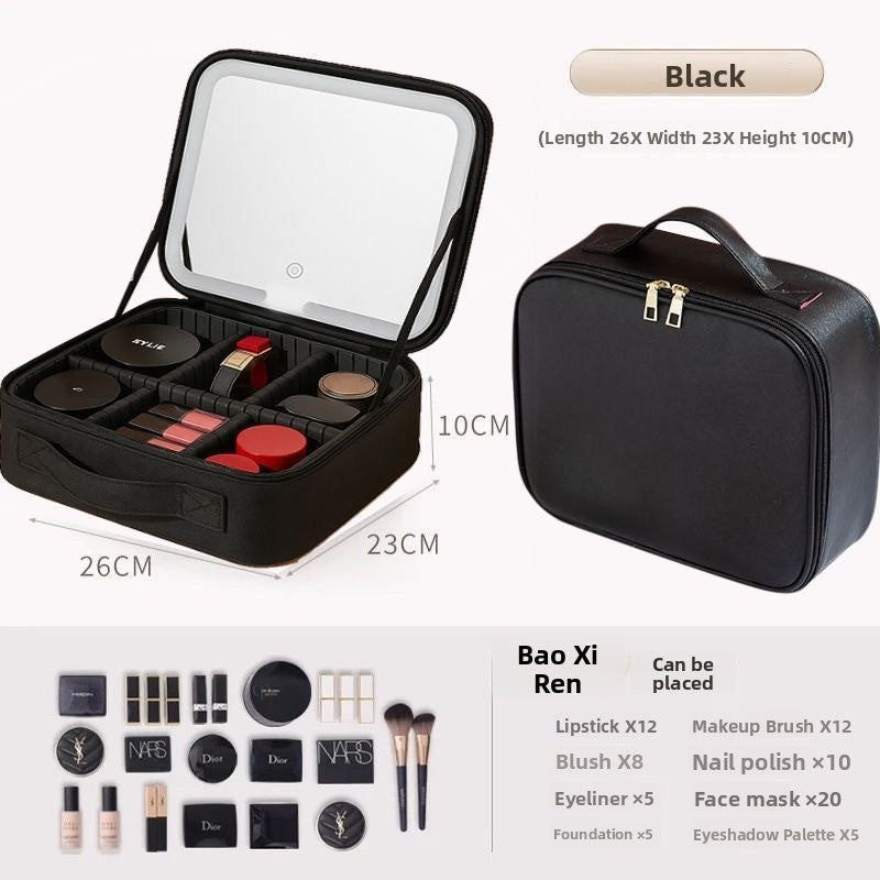 Portable LED Makeup Case with Detachable Organizers