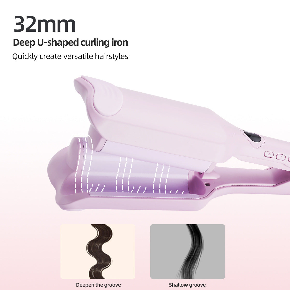 Ceramic Hair Curler with LCD Display and Adjustable Temperature
