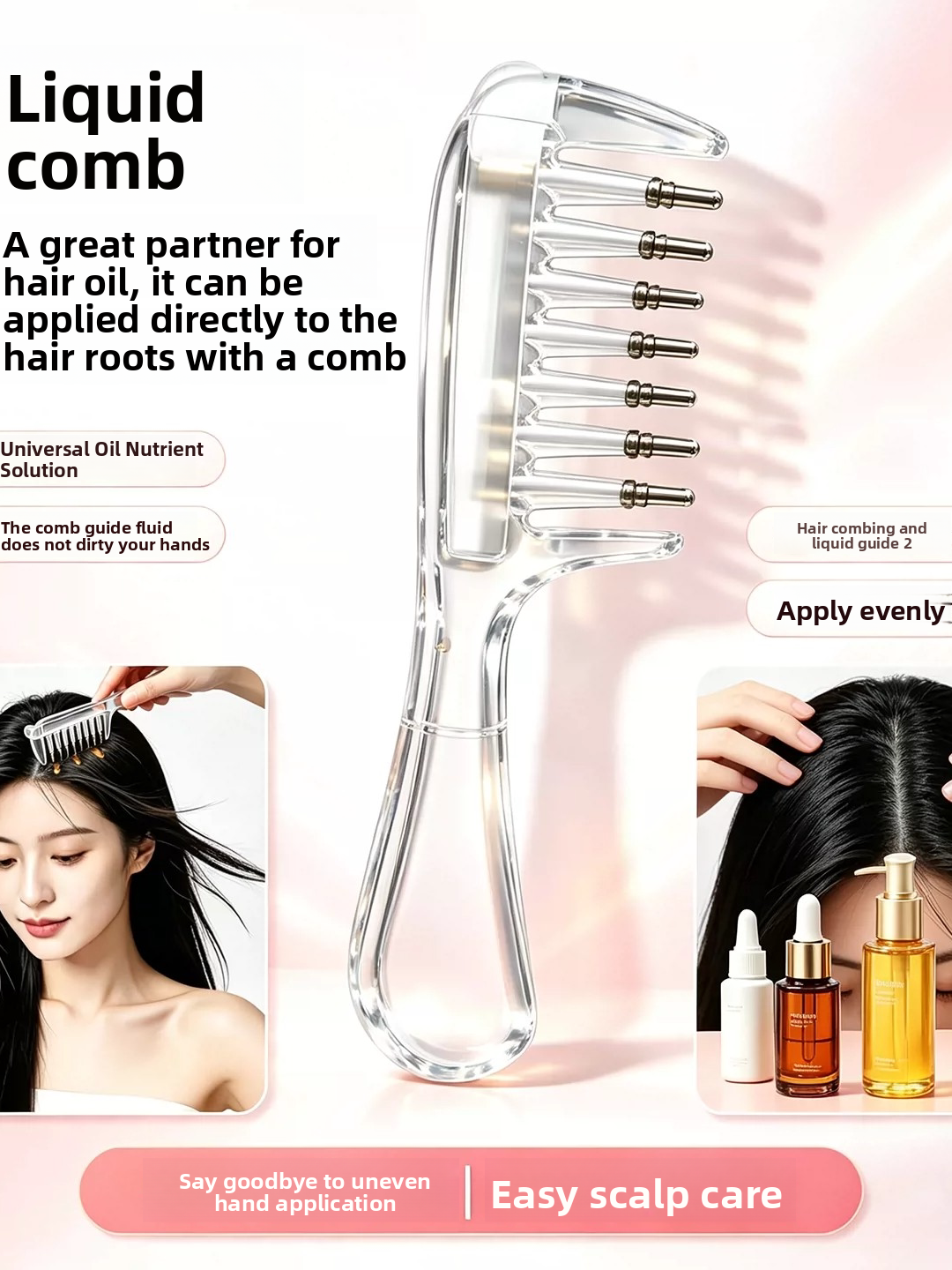 Crystal Liquid Application Comb for Hair Serums
