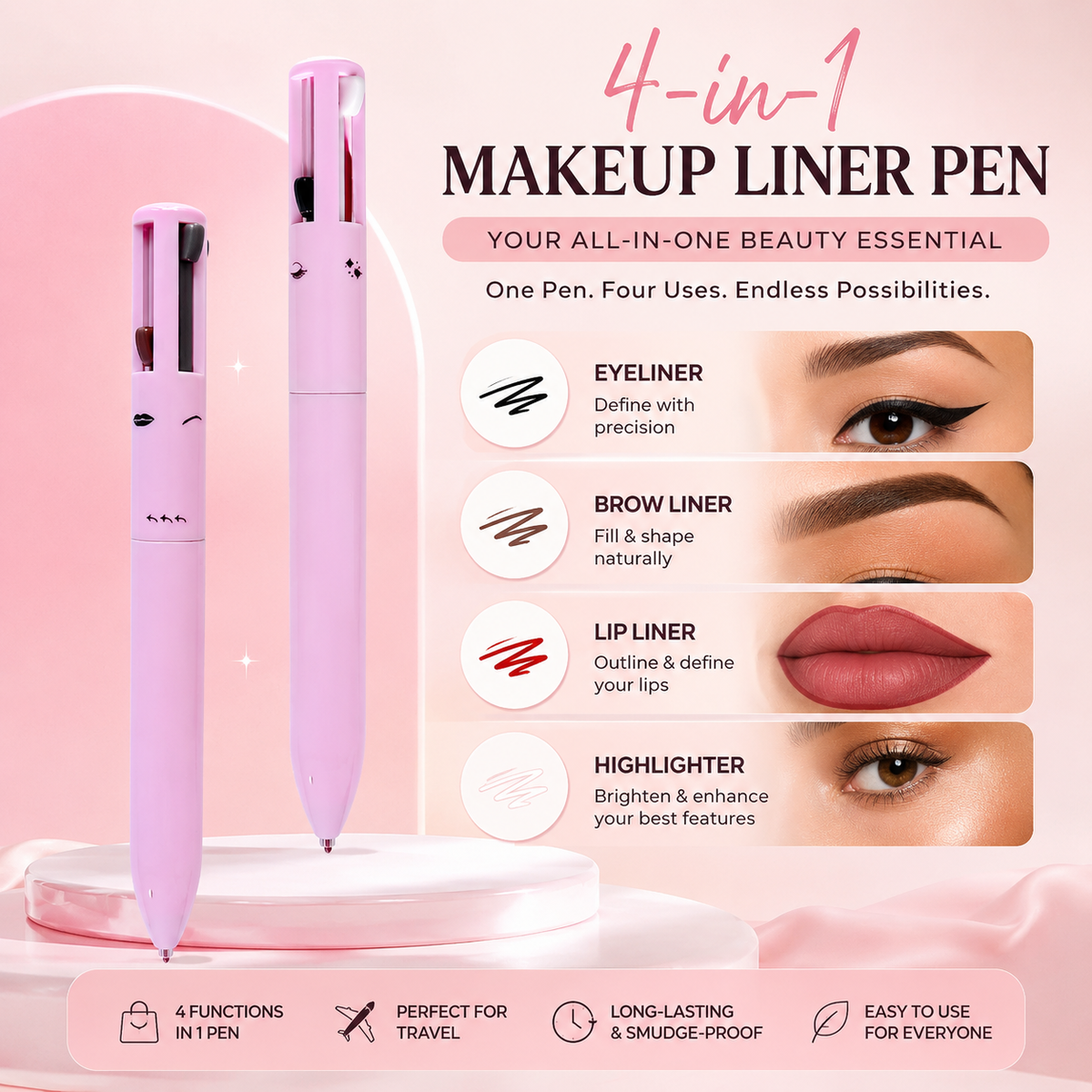 4-in-1 Multi-Function Makeup Pen