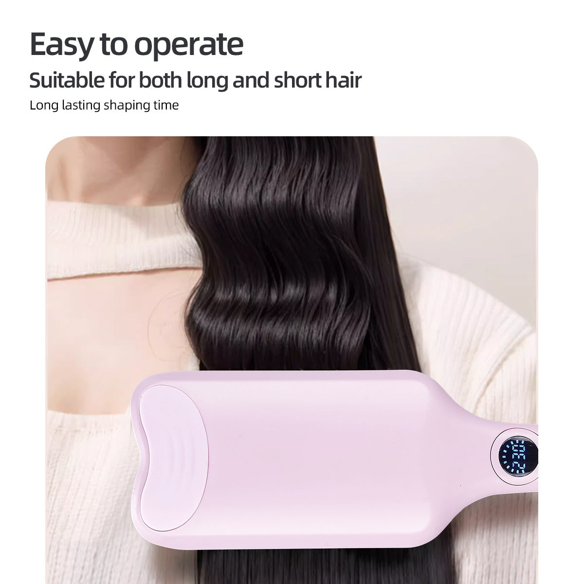 Ceramic Hair Curler with LCD Display and Adjustable Temperature