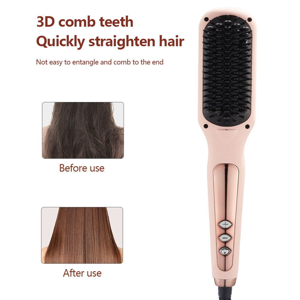 Dual-Purpose Hair Straightener and Curling Comb