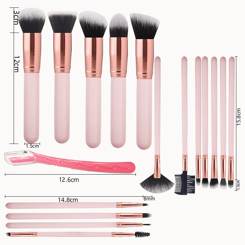16 Piece Makeup Brush Set with Soft Bristles