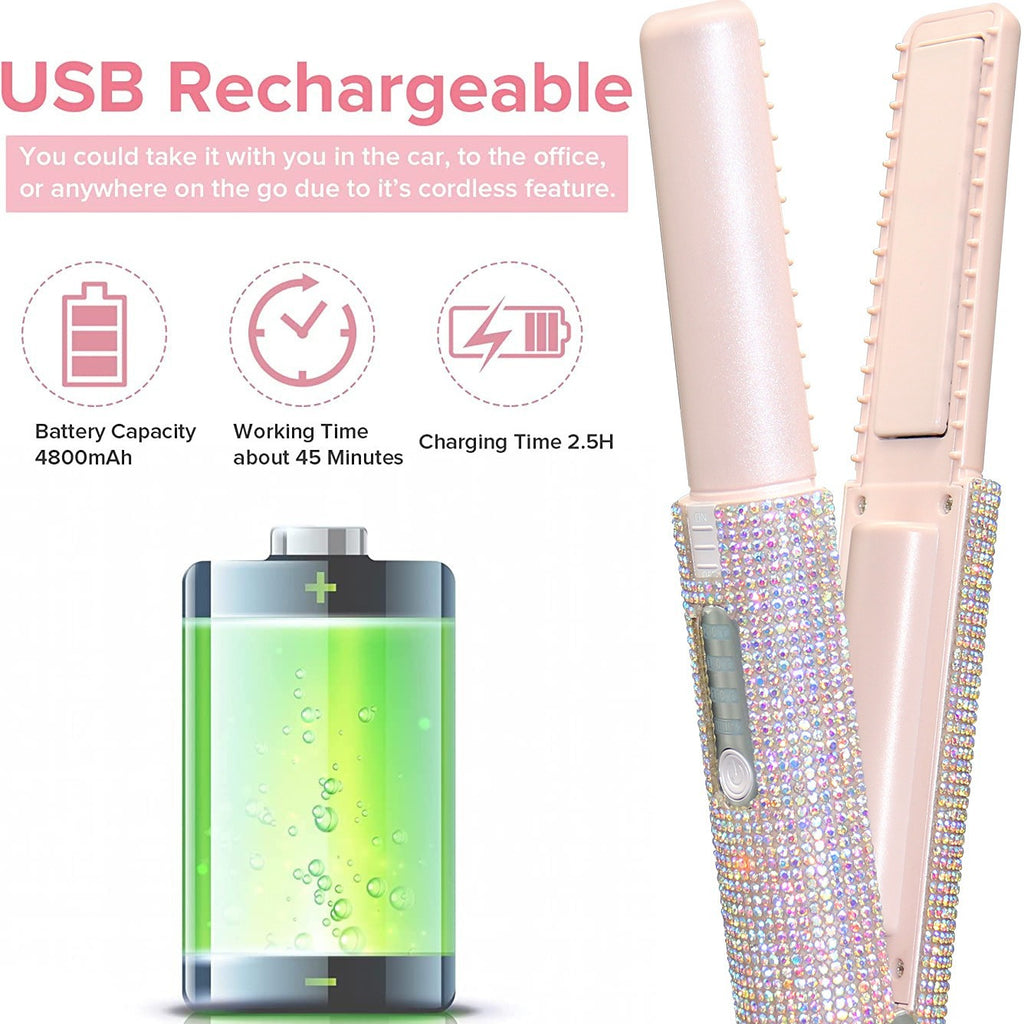Portable Wireless Hair Straightener Curling Iron