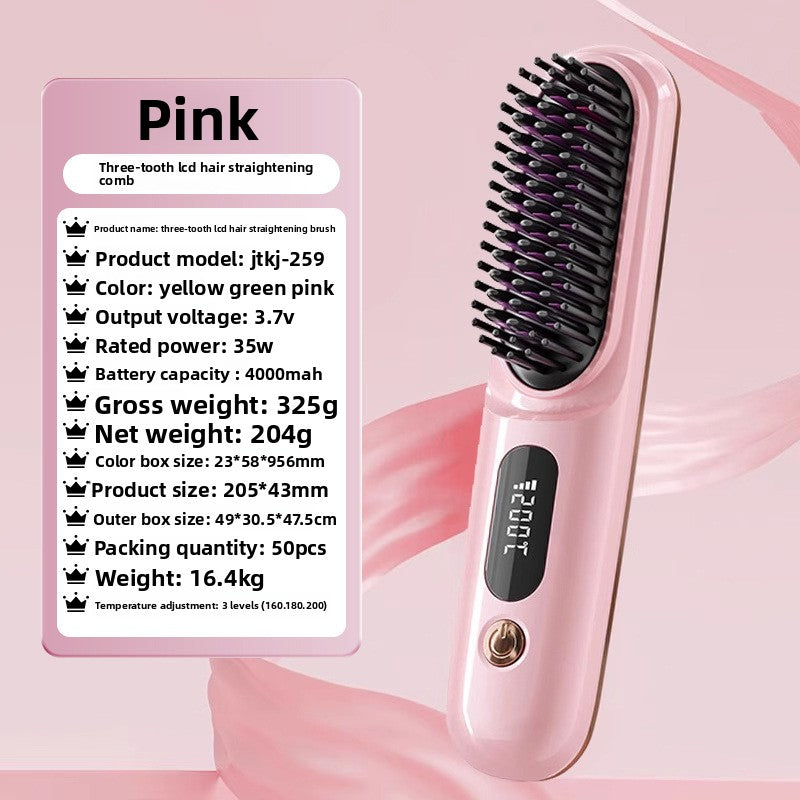 charging wireless straight hair comb comb curly hair artifact curling straight dual-purpose lazy travel portable