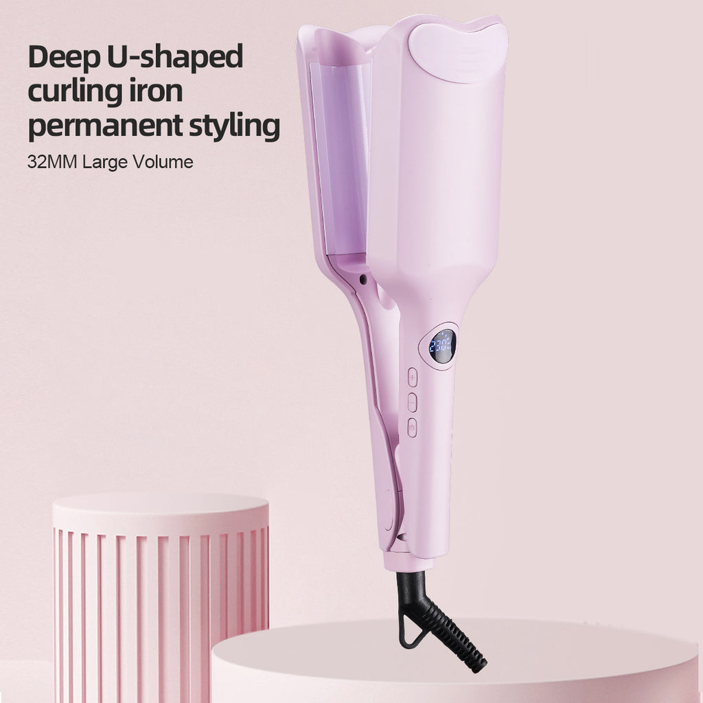 Ceramic Hair Curler with LCD Display and Adjustable Temperature