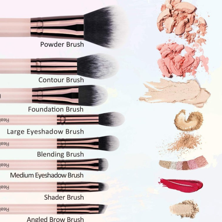 16 Piece Makeup Brush Set with Soft Bristles